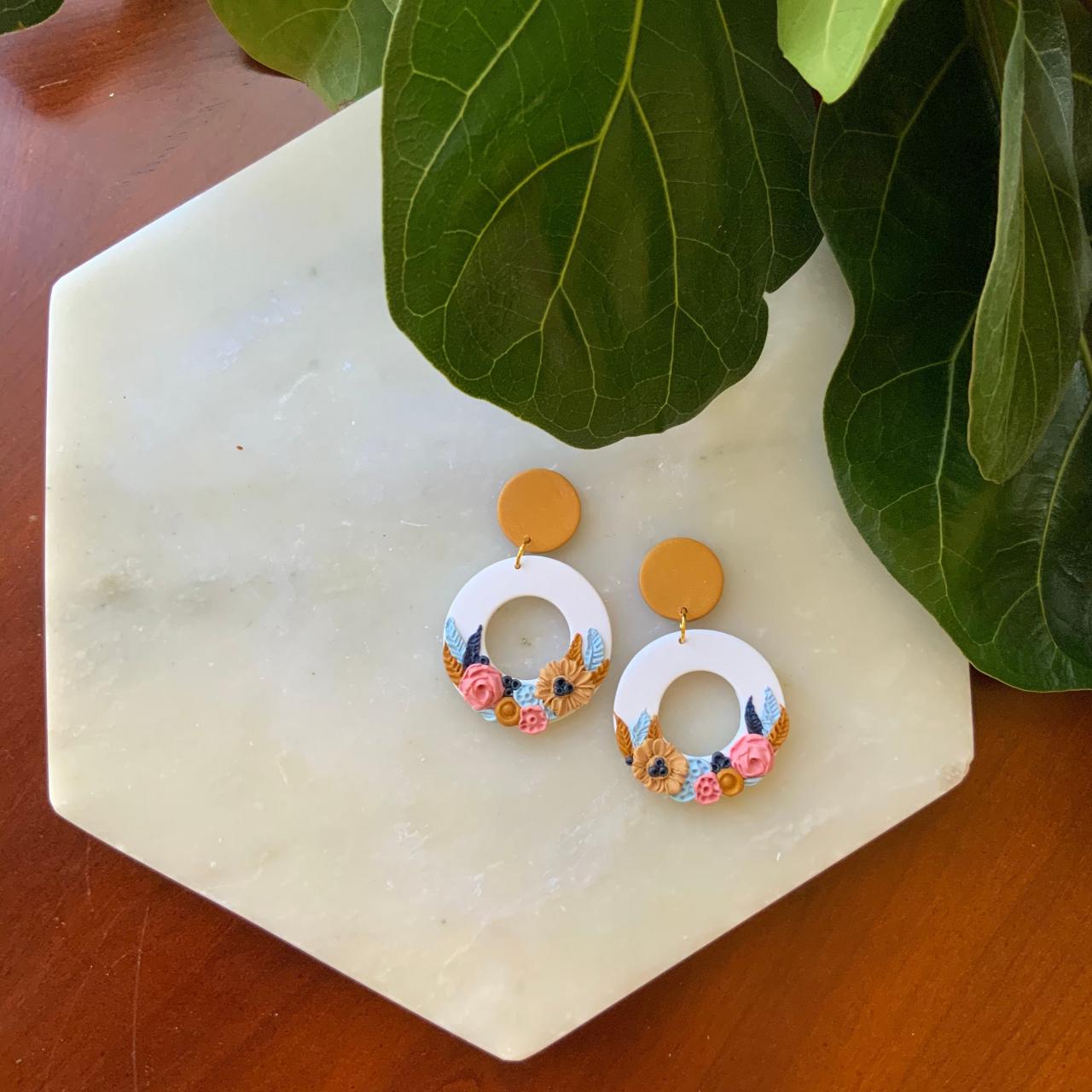 Floral Polymerclay Earrings